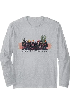 Naruto Shippuden Retro Akatsuki Group Front and Back Anime Maglia a Manica