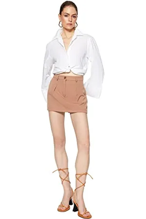 Trendyol Pantaloncini Skinny Fit da Donna a Vita Alta, , 10