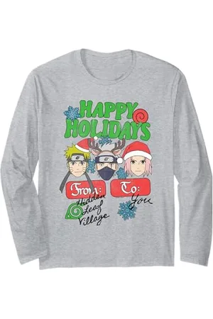 Naruto Shippuden Happy Holidays from Hidden Leaf Village Maglia a Manica