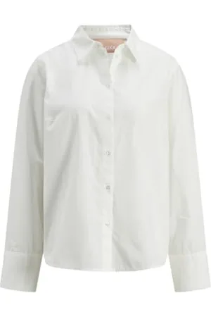 JJXX Jxtessa LS Reg Poplin Shirt Wvn Camicia, Blanc De Blanc, L Donna