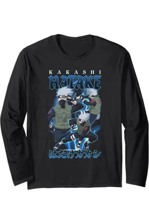 Naruto Shippuden Retro Kakashi Lightning Poses Anime Maglia a Manica