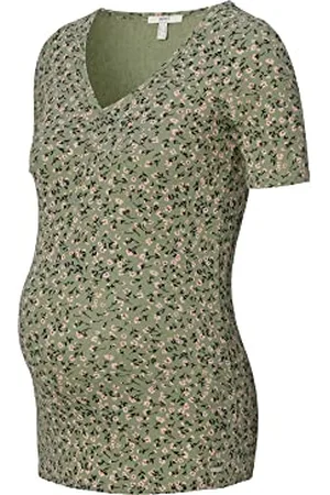 ESPRIT ESPRIT Maglietta Nursing a Maniche Corte con Stampa Allover T-Shirt, Real Olive-307, 42 Donna