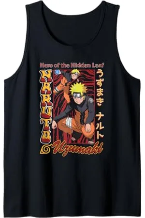 Naruto Shippuden Red and Gold Retro Anime Canotta