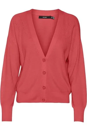 VERO MODA Vmnewlexsun LS Short V-Neck Car Ga Noos Maglione Cardigan, , S Donna
