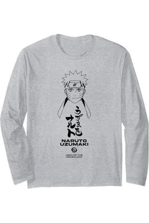 Naruto Shippuden Minimalist Uzumaki Face Anime Maglia a Manica