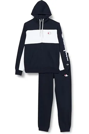 Champion Legacy Retro Sport (220412) -Soft Compact Powerblend Fleece Hooded Tuta Sportiva, (NNY/BAI/Wht), XS Uomo