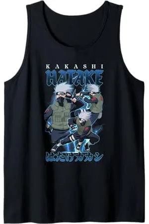 Naruto Shippuden Retro Kakashi Lightning Poses Anime Canotta
