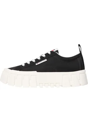 Tommy Hilfiger Donna Sneakers con Suola Alta Nylon con Plateau, (Black), 38 EU