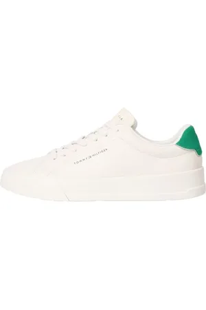 Tommy Hilfiger Uomo Sneakers Court Detail Essential in Pelle, Bianco (Alabaster), 43