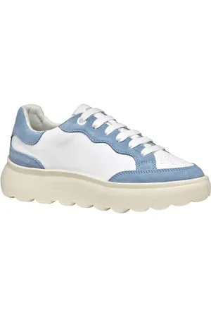Geox D SPHERICA EC4.1 A, Scarpe da Ginnastica Donna, White/Lt Blue, 39 EU