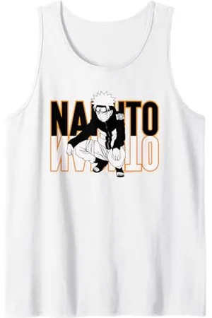 Naruto Shippuden Crouching Mirrored Text Anime Canotta