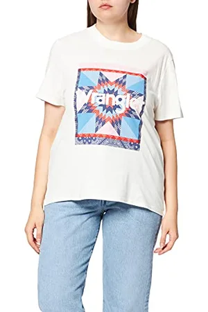 Wrangler High Rib Regular Tee T-Shirt, Worn White, XS Donna