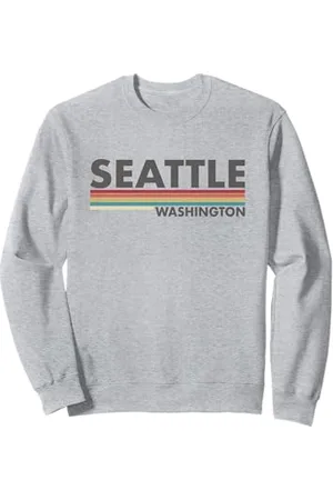 Graphic Club Inc. Seattle - Washington - Vintage / Retro Stripes - Classic Felpa