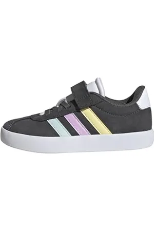 adidas VL Court 3.0 Hook And Loop Shoes Kids, Scarpe Unisex-Bambini, Grey Six/Halo Mint/Bliss Lilac, 35 EU