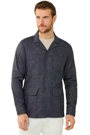 Hackett Melange Overshirt da uomo, (navy), S