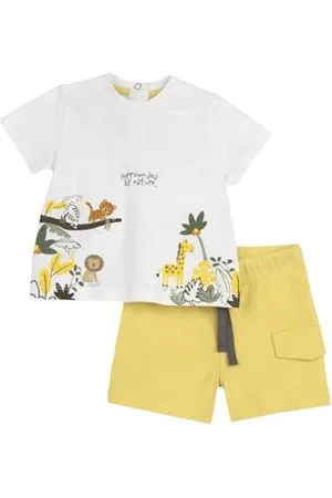 chicco Completo Bambino, T-shirt e Pantaloncini, con Tenere e Simpatiche Fantasie, Designed in Italy, Abbigliamento Neonato 0-24 Mesi, Idee Regalo Nascita