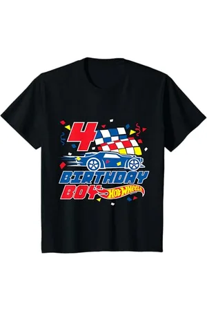 Hot Wheels Bambino Bambini - 4 compleanno ragazzo Maglietta