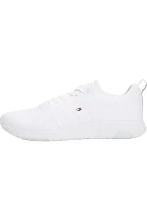 Tommy Hilfiger Sneakers da Runner Uomo Corporate Knit Rib Runner Scarpe Sportive, (White), 40 EU