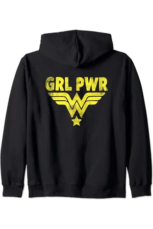Wonder Woman Girl Power Yellow Felpa con Cappuccio