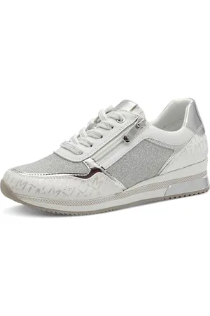 Marco Tozzi Damen Sneaker 2-23713-41, Scarpe da Ginnastica Donna, White/Silver, 36 EU