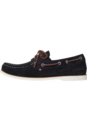 Tommy Hilfiger Uomo Scarpa da Barca Core in Pelle Scamosciata, Blu (Desert Sky), 45 EU