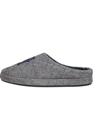 Tommy Hilfiger Uomo Pantofole Herringbone Soffici, (Black), 45/46