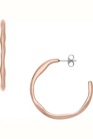 Skagen Orecchini da donna in acciaio inox con chiusura a spina, 3.5Lx3.43Wxcm, Acciaio inossidabile, Nessuna pietra preziosa