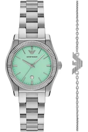 Emporio Armani Orologio Analogico al Quarzo Donna con Cinturino in Acciaio Inossidabile AR80074SET, , 32 mm