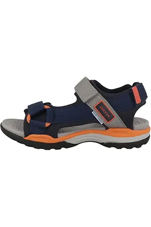 J Borealis Boy A, Sandali Bambini e ragazzi, Blu/Arancione (Navy/Orange), 25 EU