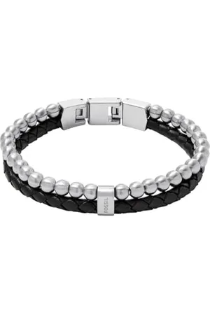 Fossil Bracciale da uomo in acciaio inox color argento JF04855040, Eine Grösse, Acciaio inossidabile, Nessuna pietra preziosa