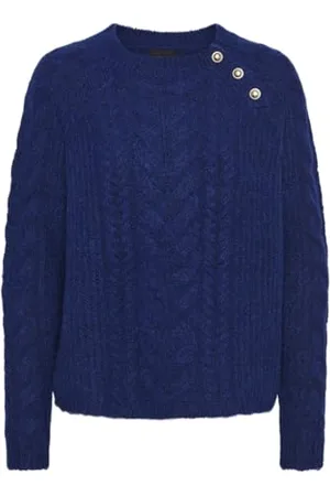 Pieces® Pcnippa LS Knit Pa BC Maglione Lavorato a Maglia, Bellwether Blue, M Donna