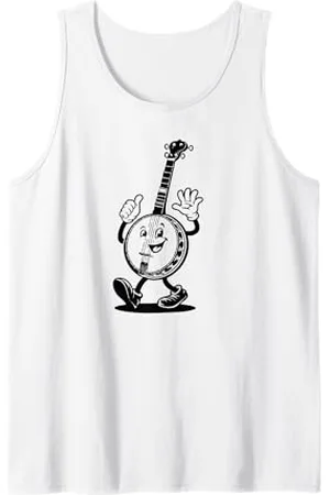 BluegrassGarage Banjo Retro Cartoon Character Vintage Art Folk Bluegrass Canotta