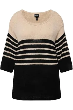 Ulla Popken Maglione a Righe 830564 Pullover, , 56-58 Donna