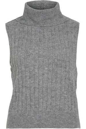 VILA Vibeluna High Neck S/L Knit Vest-Noos Maglioncino a Gilet, , XXL Donna