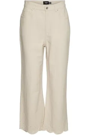 VERO MODA Vmkathy SHR Wide Crop EMB. Jeans, , 28W x 32L Donna
