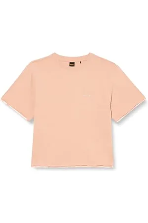 HUGO BOSS C_Enis_Satin Edge, Maglietta Donna,