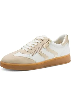 Marco Tozzi Damen Sneaker 2-23739-44, Scarpe da Ginnastica Donna, White/Gold, 37 EU