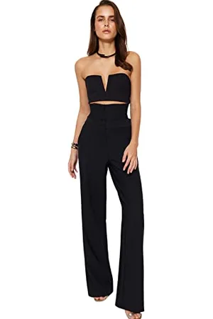 Trendyol Pantaloni da Donna a Vita Alta con Gamba Larga e vestibilità Regolare, , 66