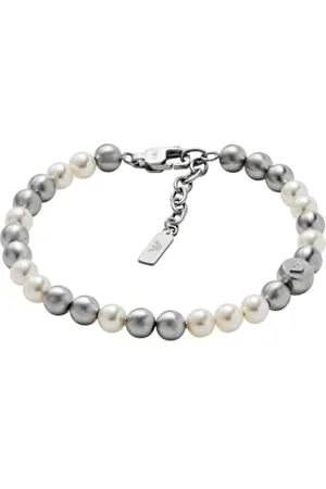 Emporio Armani Bracciale da uomo in acciaio inossidabile con chiusura a moschettone, a cursore o a magnete