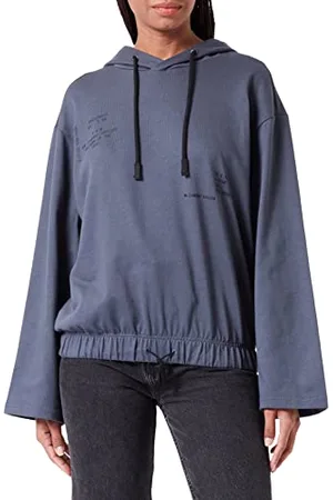 G-Star Donna Text Print Hooded Loose Sweater, (fantem blue D22094-D163-863), S