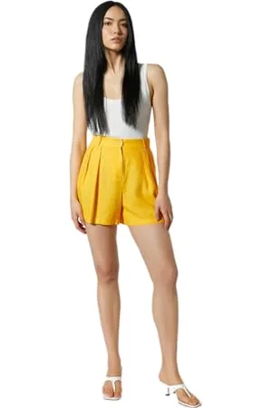 Koton Linen Blend Shorts Relax Fit Pleated Pantaloncini, (153), 44 da Donna