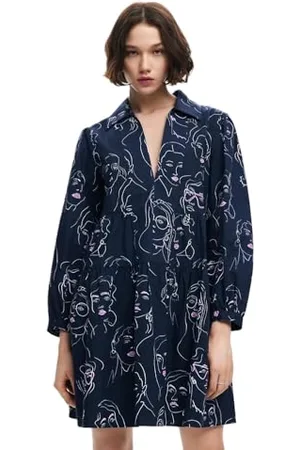 Desigual Abito da Donna a Maniche Lunghe NAN