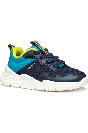 Geox J Loftus Boy C, Scarpe da Ginnastica, Navy/Turquoise, 32 EU