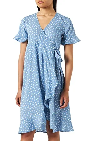 ONLY Olmolivia S/S Wrap Dress Wvn NP Vestito, , S Donna