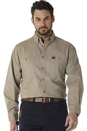Wrangler Camicia da Lavoro a Maniche Lunghe in Twill Logger da Uomo, , 3XL (Alto)