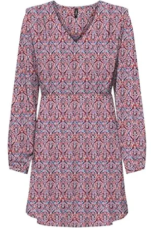ONLY Onlnova Life Vis L/S Monica Dress Vestito, , S Donna