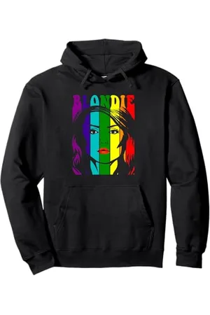 Blond Amsterdam Pride Rainbow Illustration Vintage Band Felpa con Cappuccio
