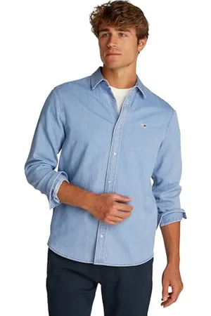Tommy Hilfiger Uomo Camicia in Jeans Regular Fit con Chiusura a Bottoni, Blu ( Light), S
