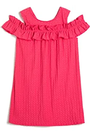 Koton Midi Dress Sleeveless Ruffle Detail Round Collar Textured Vestito, (305), 9-10 Anni Ragazze