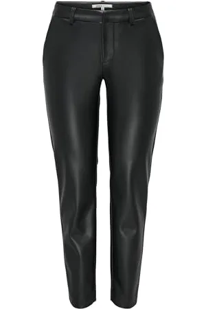 ONLY Onlmiri Life MW Faux Lea Cigarette Pnt Pantaloni, , (M) W x 32L Donna